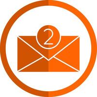 email glyphe Orange cercle icône vecteur