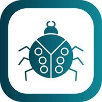 scarabée glyphe pente rond coin icône vecteur