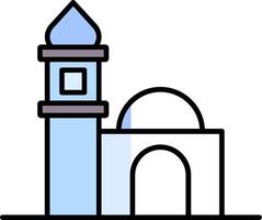mosquée rempli moitié Couper icône vecteur