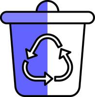 recycler poubelle rempli moitié Couper icône vecteur