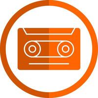 cassette glyphe Orange cercle icône vecteur