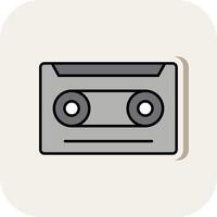 cassette ligne rempli blanc ombre icône vecteur