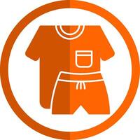 sport porter glyphe Orange cercle icône vecteur