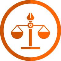 Justice échelle glyphe Orange cercle icône vecteur