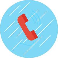 téléphone appel plat bleu cercle icône vecteur