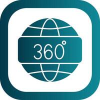 360 vue glyphe pente rond coin icône vecteur