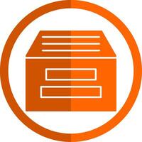archiver glyphe Orange cercle icône vecteur