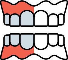 dentier rempli moitié Couper icône vecteur