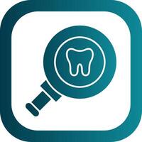 dentaire vérification glyphe pente rond coin icône vecteur
