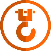 treuil glyphe Orange cercle icône vecteur
