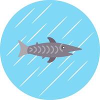 requin plat bleu cercle icône vecteur