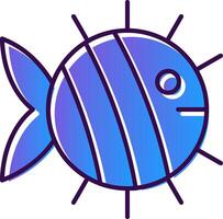 poisson pente rempli icône vecteur