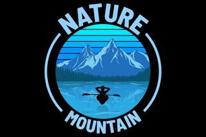 nature montagne design vintage rétro vecteur