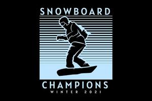 conception de silhouette de champions de snowboard vecteur