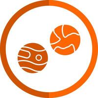 planètes glyphe Orange cercle icône vecteur