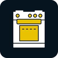 icône de deux couleurs de glyphe de cuisinière électrique vecteur