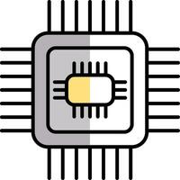 CPU rempli moitié Couper icône vecteur