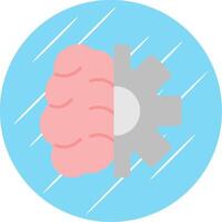 Créatif cerveau plat bleu cercle icône vecteur