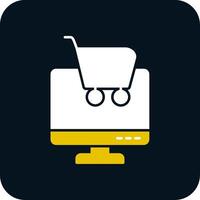 icône de deux couleurs de glyphe de magasinage en ligne vecteur