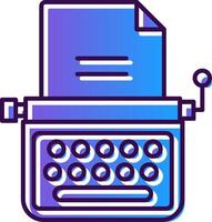 machine à écrire pente rempli icône vecteur