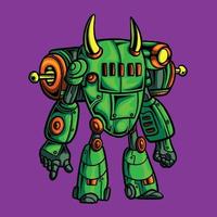 personnage de robot mecha guerrier vert vecteur