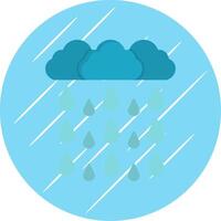 lourd pluie plat bleu cercle icône vecteur