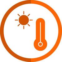 chaud glyphe Orange cercle icône vecteur
