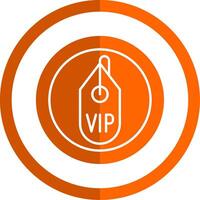 VIP glyphe Orange cercle icône vecteur