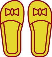 chaussons, ligne, deux, couleur, icône vecteur