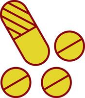 icône de deux couleurs de ligne de pilules vecteur