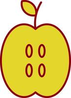 icône de deux couleurs de ligne pomme vecteur