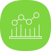 une analyse ligne courbe icône vecteur