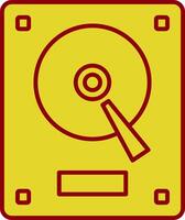 icône de deux couleurs de ligne de disque dur vecteur