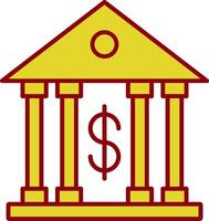 icône de deux couleurs de ligne bancaire vecteur