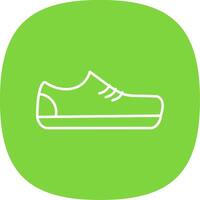 Gym des chaussures ligne courbe icône vecteur