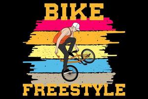 vélo freestyle design vintage rétro vecteur