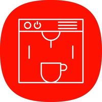 café fabricant ligne courbe icône vecteur