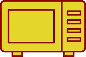 icône de deux couleurs de ligne de micro-ondes vecteur