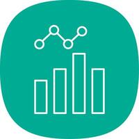 Les données une analyse ligne courbe icône vecteur