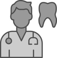 dentiste ligne deux Couleur icône vecteur