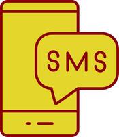 icône de deux couleurs de ligne sms vecteur