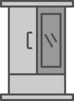 icône de deux couleurs de ligne d'armoire vecteur