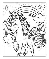 coloriage de licorne pour les enfants vecteur