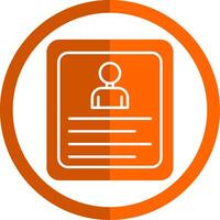 curriculum vitae glyphe Orange cercle icône vecteur