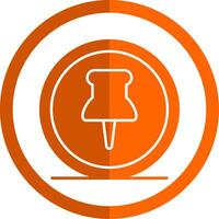 papier agrafe glyphe Orange cercle icône vecteur