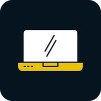 icône de deux couleurs de glyphe pour ordinateur portable vecteur
