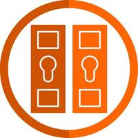 casier glyphe Orange cercle icône vecteur