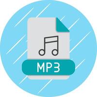 mp3 plat bleu cercle icône vecteur