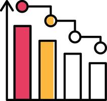 bar graphique rempli moitié Couper icône vecteur