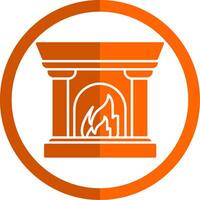 cheminée glyphe Orange cercle icône vecteur